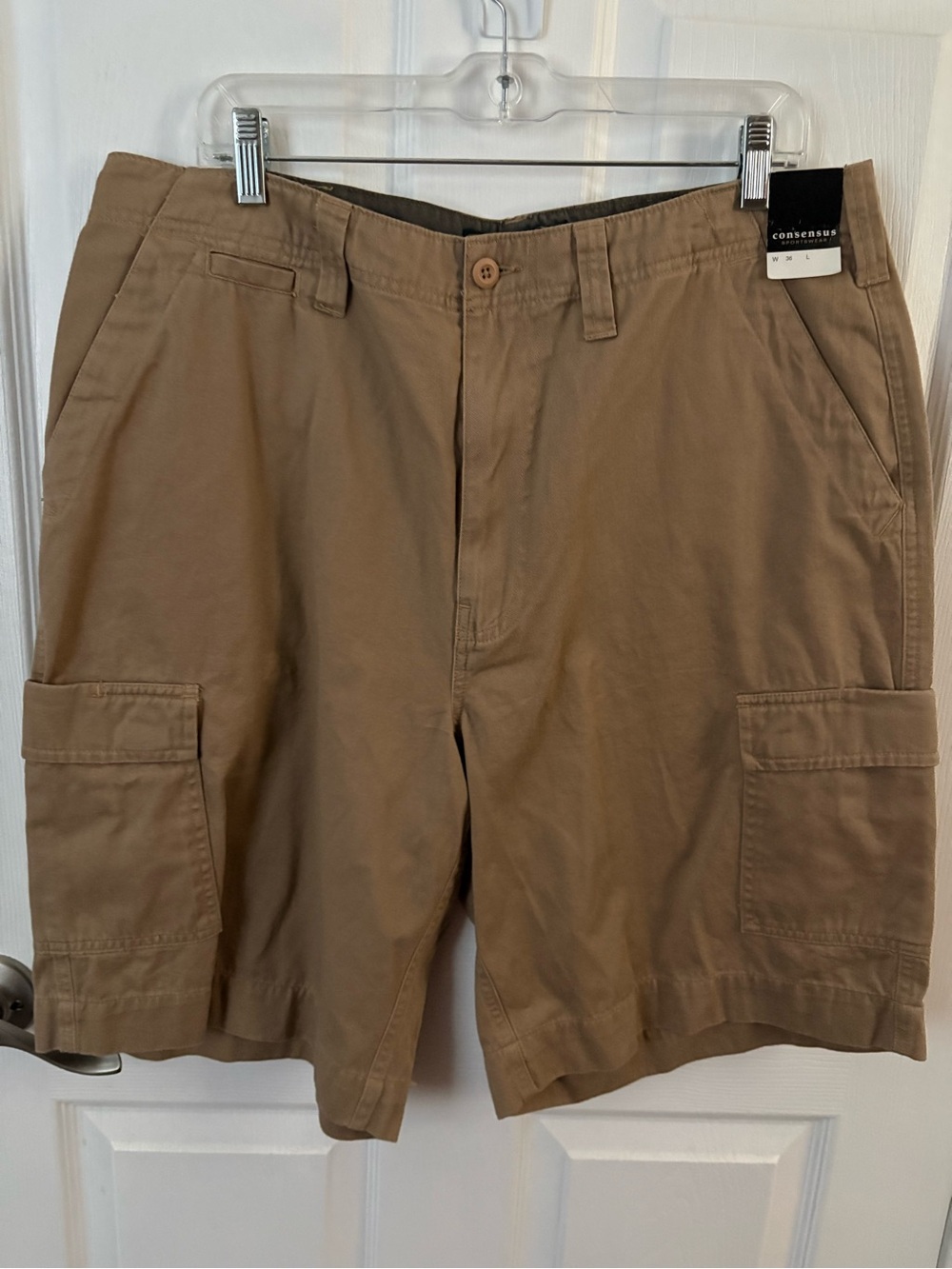Consensus Men's Tan Cargo Shorts – Classic Utility Style